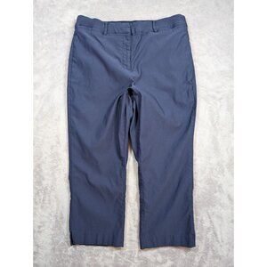 Lane Bryant Pants Women Sz 16 Blue Straight Leg High Rise Elastic Waist Stretch